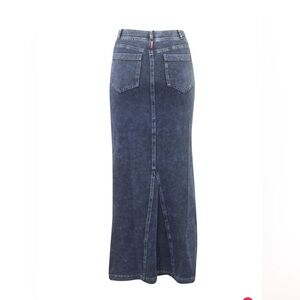 Hard Tail Washed Dark Blue Denim Maxi Skirt